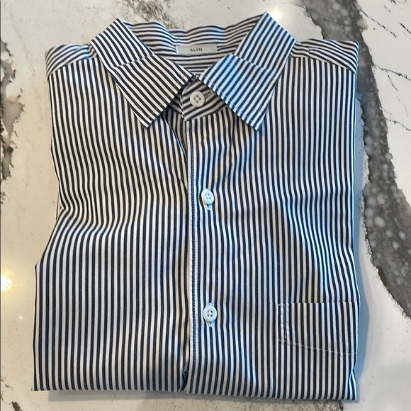 J. Crew Men's Navy Striped slim Fit Button Down Shirt M - Picture 1 of 4